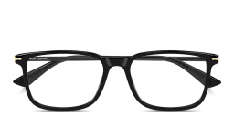 Shop MONTBLANC Nib Rectangle Eyeglasses in Black online.