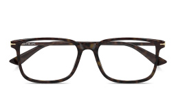 Shop MONTBLANC Nib Rectangle Eyeglasses in Havana online.