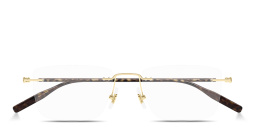 Shop MONTBLANC Snowcap Rimless Rectangle Eyeglasses in Gold online.