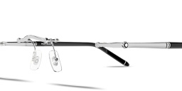 Shop MONTBLANC Meisterstück Rimless Rectangle Eyeglasses in Silver online.