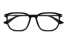 Shop MONTBLANC Nib Rectangle Eyeglasses in Black online.