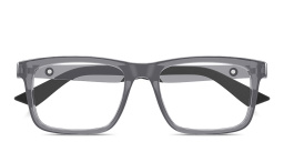 Shop MONTBLANC Snowcap Wide Rectangle Eyeglasses in Transparent Grey online.