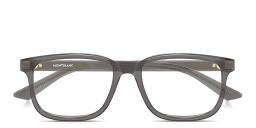 Shop MONTBLANC Snowcap Wide Rectangle Eyeglasses in Transparent Grey online.