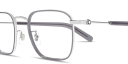 Shop MONTBLANC Snowcap Square Eyeglasses in Silver online.