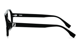 Shop FENDI FF Squared Square Eyeglasses in Black online.