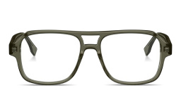 Shop FENDI FF Squared Square Eyeglasses in Transparent khaky online.