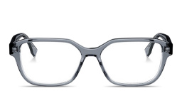 Shop FENDI FF Squared Wide Rectangle Eyeglasses in Transparent Grey online.