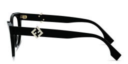 Shop FENDI FF Diamonds Cat-Eye Eyeglasses in Black online.