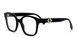 Shop FENDI FF Diamonds Square Eyeglasses in Black online.