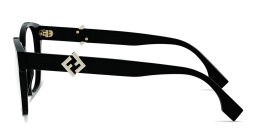 Shop FENDI FF Diamonds Square Eyeglasses in Black online.