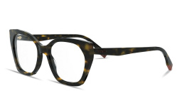 Shop FENDI Way Irregular Eyeglasses in Dark Havana online.