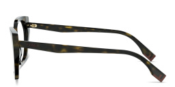Shop FENDI Way Irregular Eyeglasses in Dark Havana online.