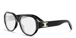 Shop CELINE Triomphe Geometric Eyeglasses in Black online.