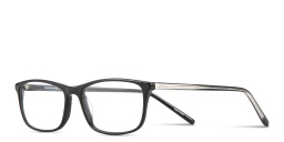 Shop EYE'M Logo Signature Wide Rectangle Eyeglasses in Black online.