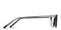 Shop EYE'M Logo Signature Wide Rectangle Eyeglasses in Black online.