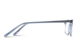 Shop EYE'M Logo Signature Wide Rectangle Eyeglasses in Transparent Blue online.