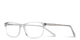 Shop EYE'M Logo Signature Wide Rectangle Eyeglasses in Transparent Grey online.