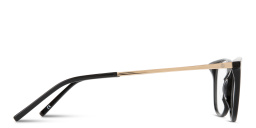 Shop EYE'M Engraved Logo Square Eyeglasses in Black online.