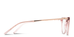 Shop EYE'M Engraved Logo Square Eyeglasses in Transparent Pink online.