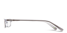 Shop EYE'M Logo Signature Unisex Rectangle Eyeglasses in Transparent Grey online.