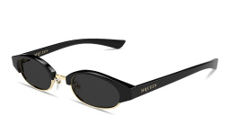 Alexander McQueen Ellipse Unisex Oval Sunglasses in Black – Product Photo 2