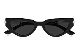 Alexander McQueen T-Bar Icon Cat-Eye Sunglasses in Black – Product Photo 1