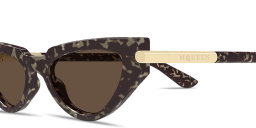 Alexander McQueen T-Bar Icon Cat-Eye Sunglasses in Polished Havana – Product Photo 3