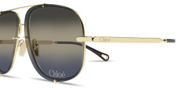 Shop Chloe Ivy Aviator Sunglasses in Gold online.