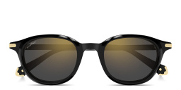 Shop Cartier Première de Cartier Unisex Round Sunglasses in Black online.
