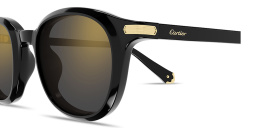 Shop Cartier Première de Cartier Unisex Round Sunglasses in Black online.