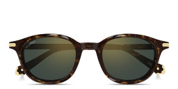 Shop Cartier Première de Cartier Unisex Round Sunglasses in Havana online.