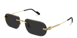 Shop Cartier Première de Cartier Rimless Rectangle Sunglasses in Gold online.