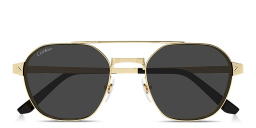 Shop Cartier Santos de Cartier Square Sunglasses in Gold online.
