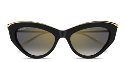 Shop Cartier Panthère de Cartier Cat-Eye Sunglasses in Polished Black online.