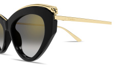 Shop Cartier Panthère de Cartier Cat-Eye Sunglasses in Polished Black online.