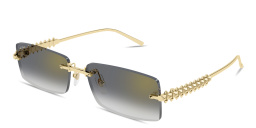 Shop Cartier Clash de Cartier Unisex Rimless Rectangle Sunglasses in Gold online.