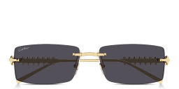 Shop Cartier Clash de Cartier Unisex Rimless Rectangle Sunglasses in Gold online.