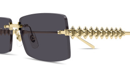Shop Cartier Clash de Cartier Unisex Rimless Rectangle Sunglasses in Gold online.