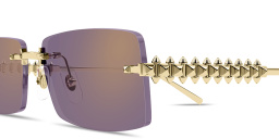 Shop Cartier Clash de Cartier Unisex Rimless Rectangle Sunglasses in Gold online.