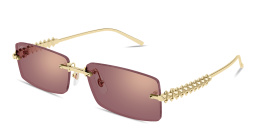 Shop Cartier Clash de Cartier Unisex Rimless Rectangle Sunglasses in Gold online.