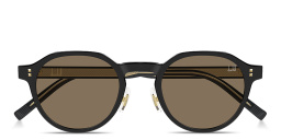 Shop Dunhill Studs Panthos Sunglasses in Black online.