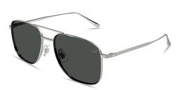 Shop Dunhill Engraved Logo Rectangle Sunglasses in Silver online.