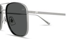 Shop Dunhill Engraved Logo Rectangle Sunglasses in Silver online.