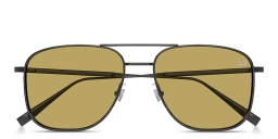 Shop Dunhill Engraved Logo Rectangle Sunglasses in Matte Ruthenium online.