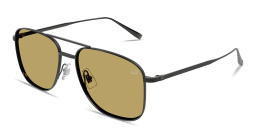 Shop Dunhill Engraved Logo Rectangle Sunglasses in Matte Ruthenium online.