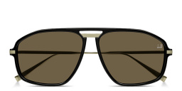 Shop Dunhill Engraved Logo Aviator Sunglasses in Gold online.