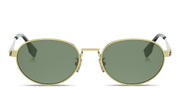 Shop FENDI Sky Oval Sunglasses in Gold online.