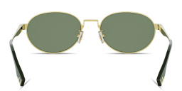 Shop FENDI Sky Oval Sunglasses in Gold online.