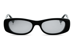 Shop FENDI FF Squared Oval Sunglasses in Black online.