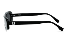 Shop FENDI FF Squared Oval Sunglasses in Black online.